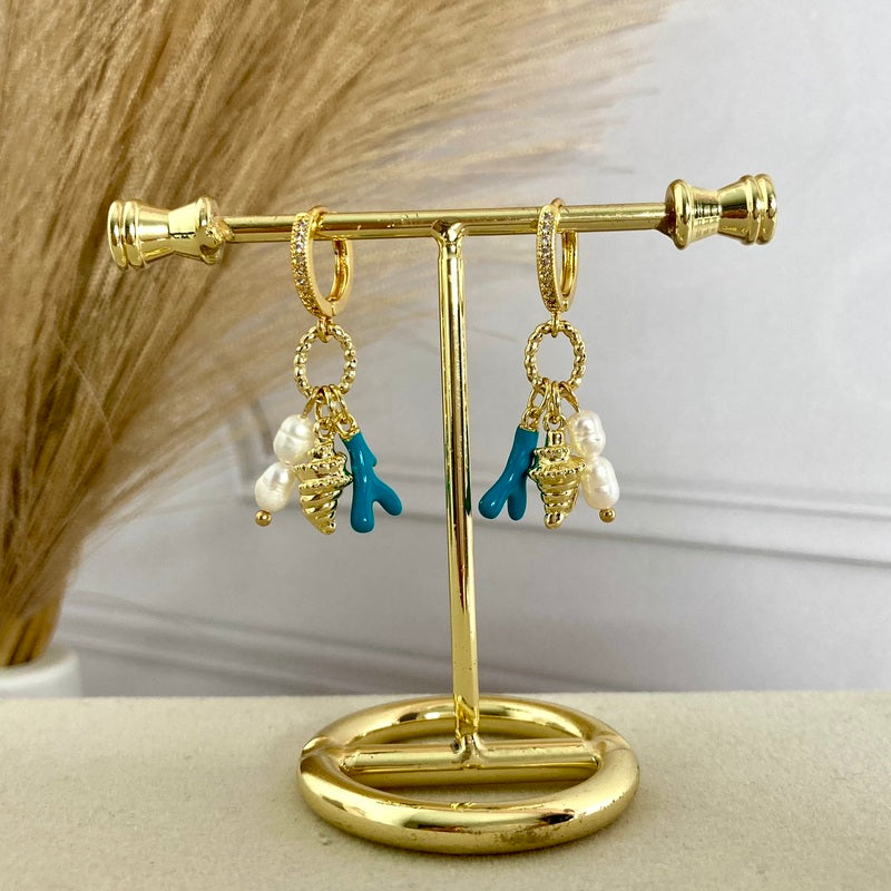 ARETES CORAL AZUL