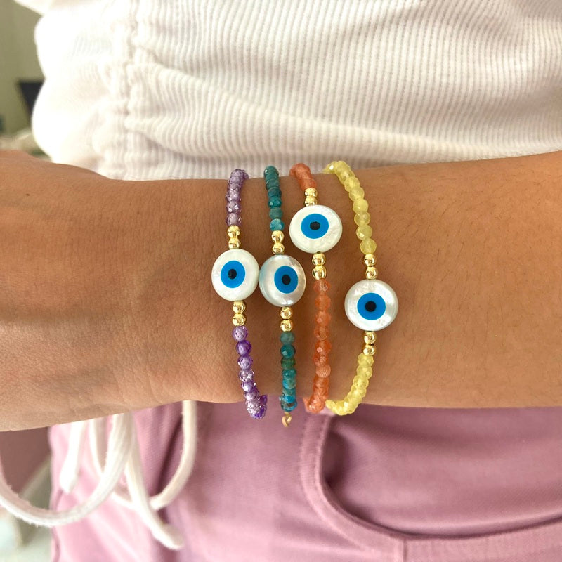 PULSERA PIEDRAS NATURALES Y OJO