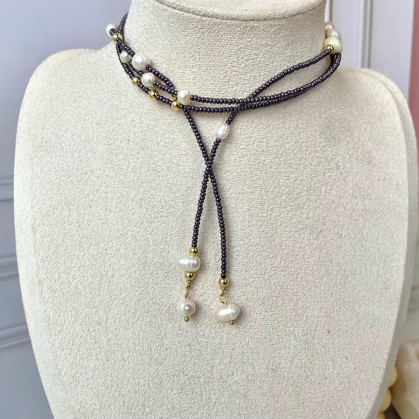 COLLAR LARIAT ANTIMONIO