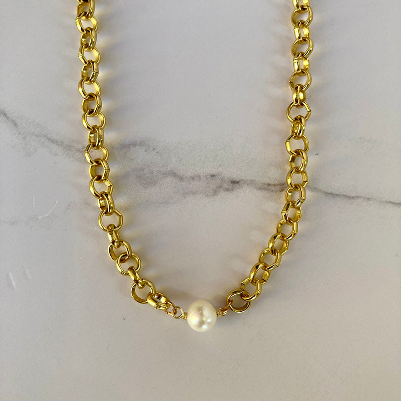 CHOCKER CADENA Y PERLA