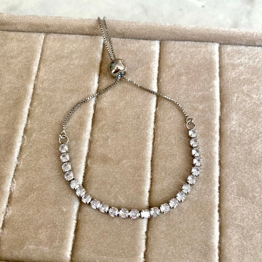PULSERA AJUSTABLE ZIRC PLATA