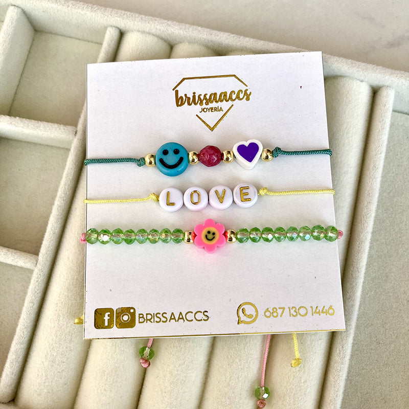 SET PULSERAS COLOR POP