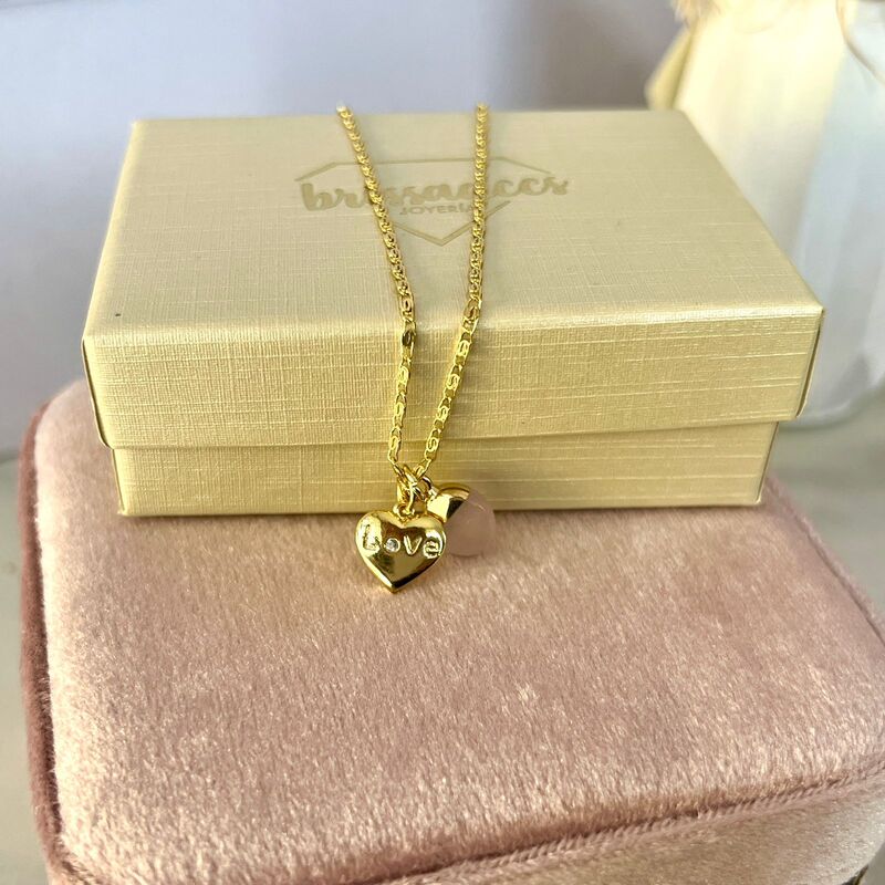 CADENA LOVE CUARZO ROSA